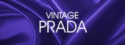 Purple  background with text Vintage Prada