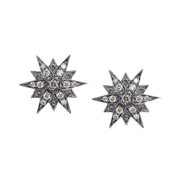 Vintage white gold H. Stern Sputnik stud earrings.