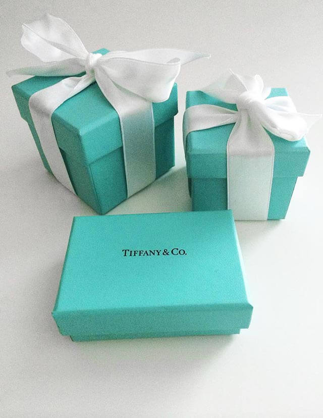 Tiffany & Co. blue jewelry box.