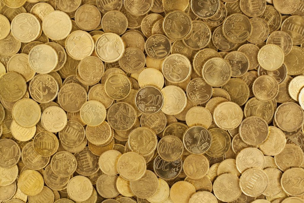 Pile of gold coins.