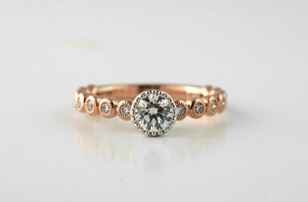 Rose gold diamond engagement ring