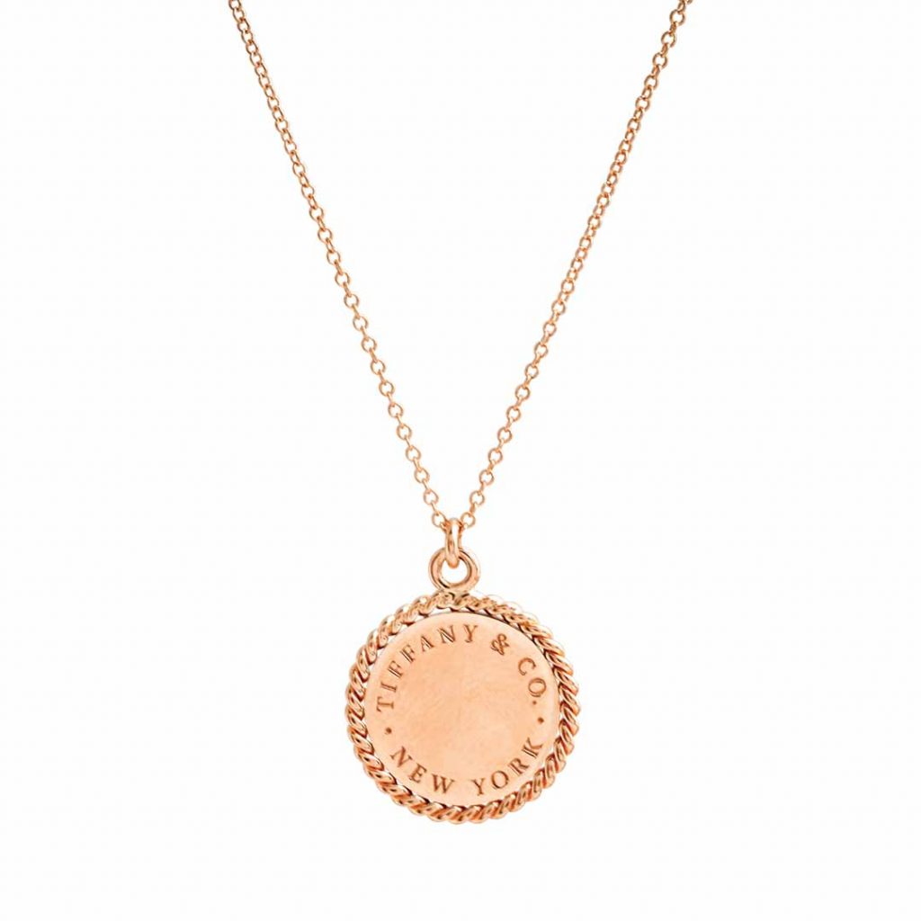 Vintage rose gold Tiffany & Co. medallion pendant.