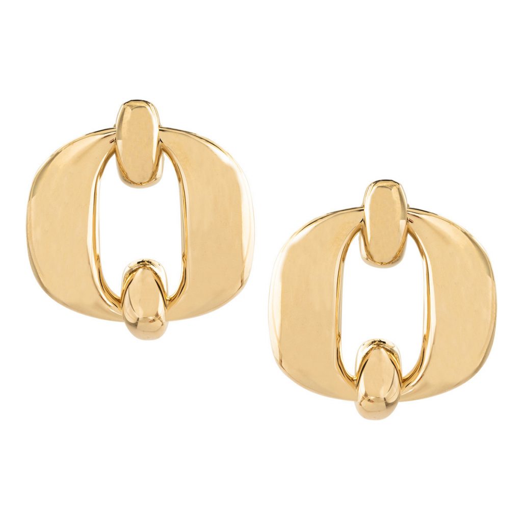 Vintage yellow gold Roberto Coin Classic oval coin earrings.