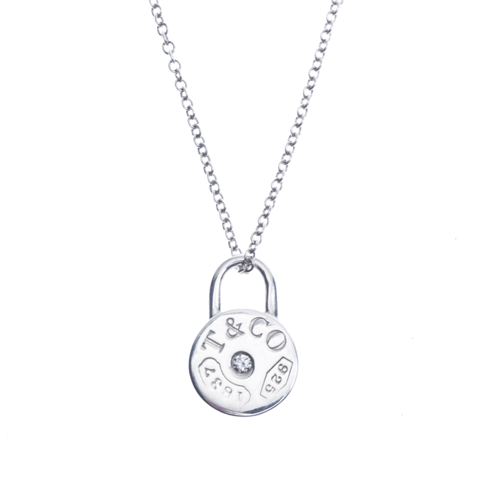 TIFFANY & CO Sterling Silver 1837 Padlock Lock Pendant 