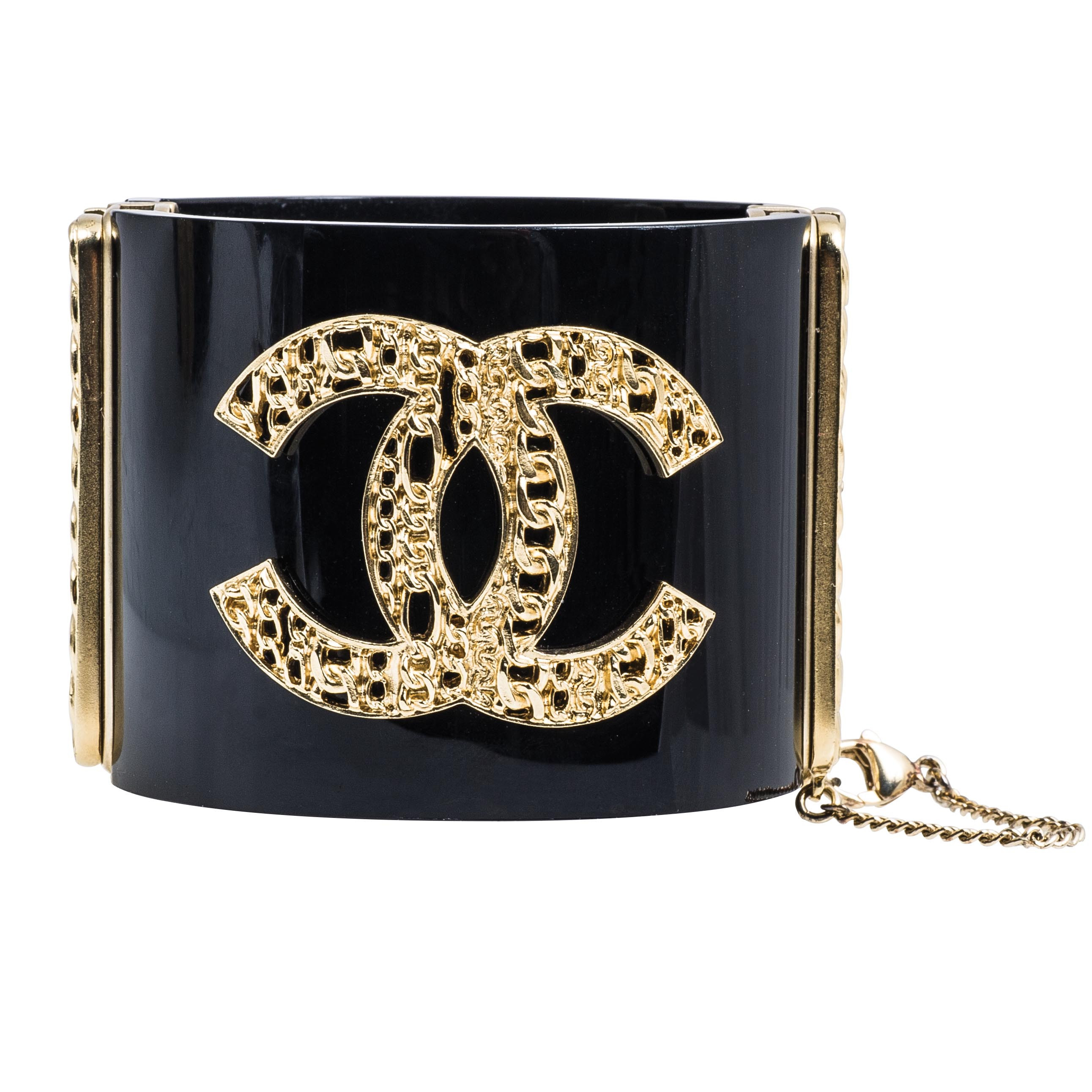 Chanel Pre-owned 1995 CC Charm leather-and-chain Ankle Bracelet - Gold