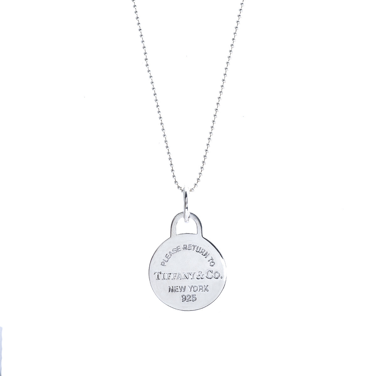 tiffany round tag necklace