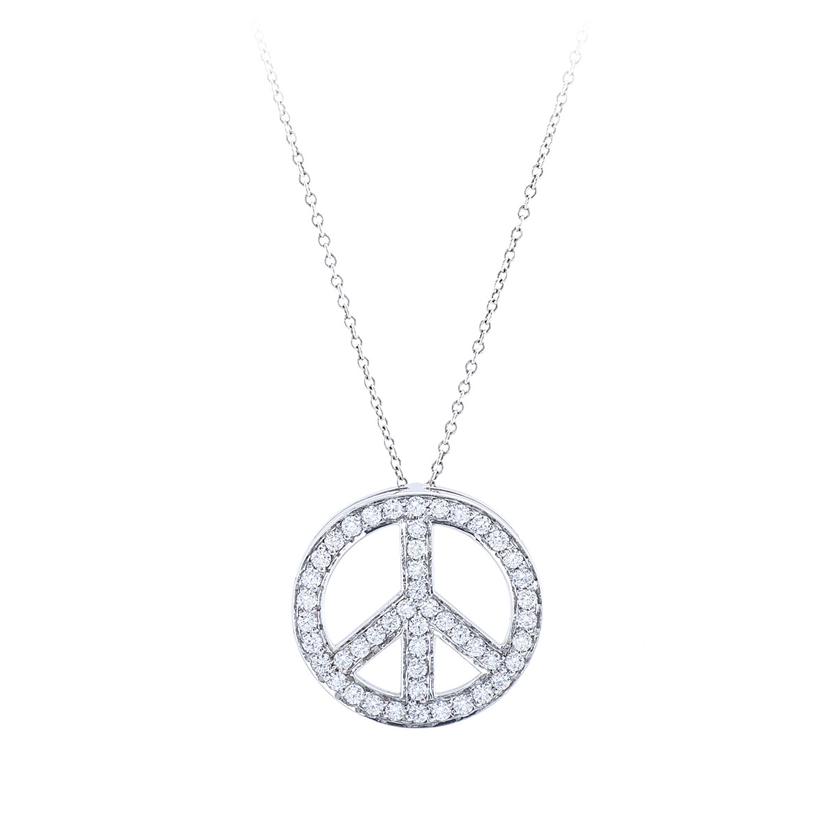 tiffany diamond peace sign necklace