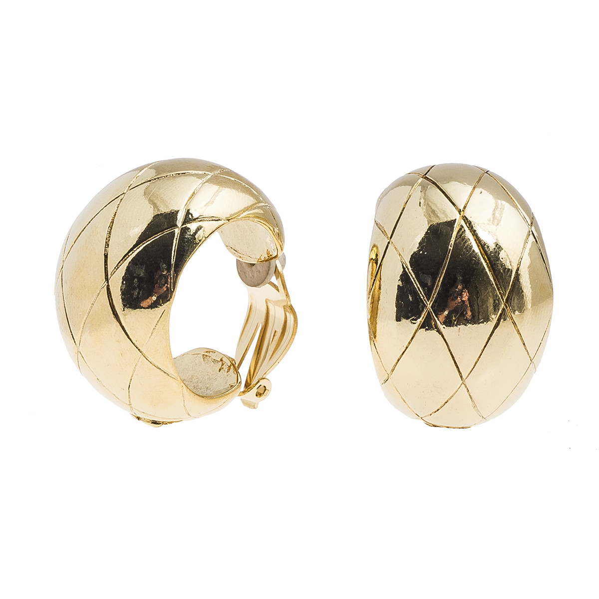 chanel mini gold ball earrings