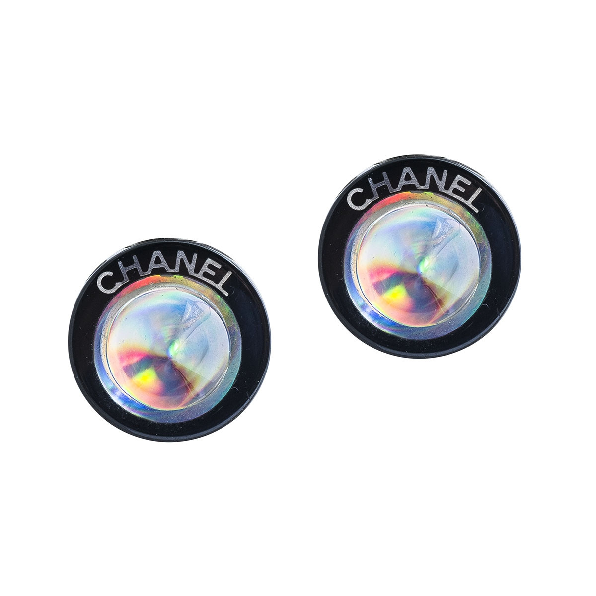 Vintage Chanel Holographic Spike Earrings