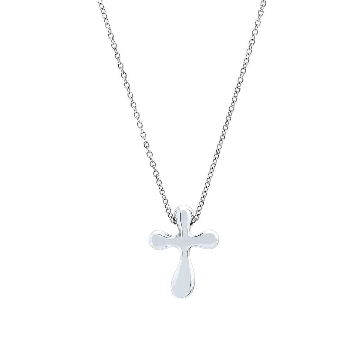 tiffany silver cross and chain