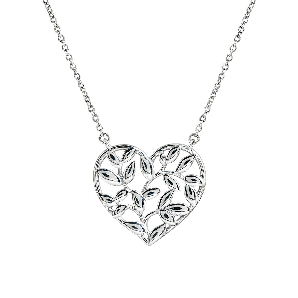 olive leaf heart pendant