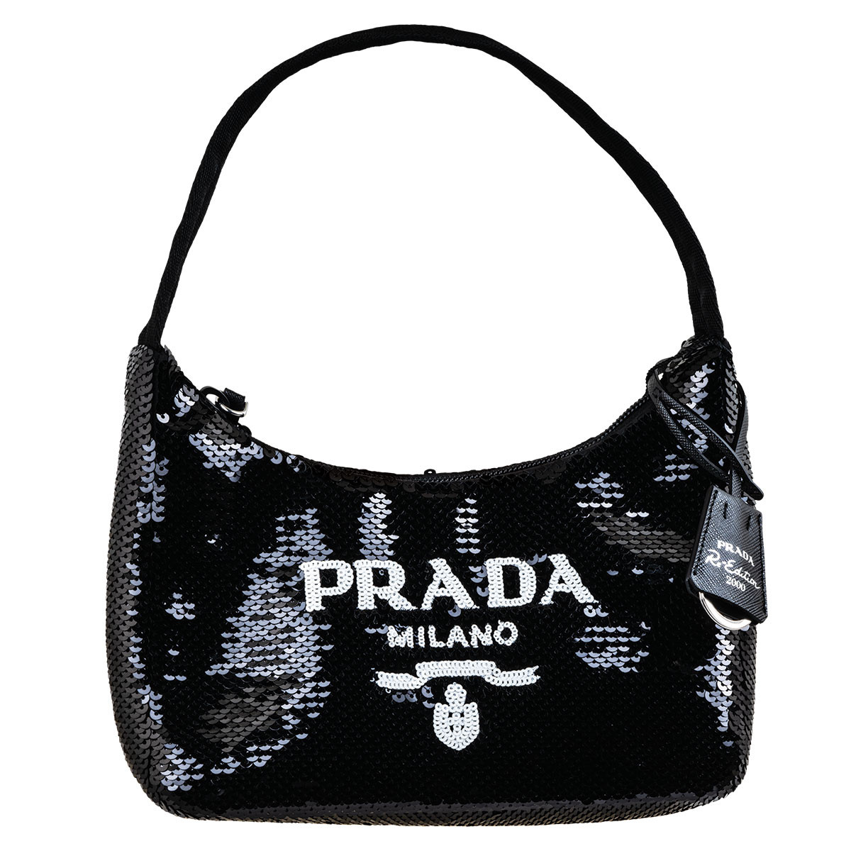 Like New Prada Black Re-Edition 2000 Shoulder Bag