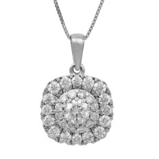 New 1.00 CTW Lab-Grown Diamond Halo Pendant