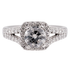 Vintage 1.60 CTW Diamond Halo Engagement Ring