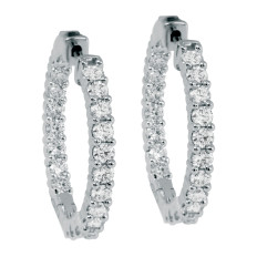 New 2.00 CTW Lab-Grown Diamond Hoop Earrings 