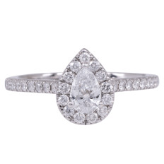 Vintage 0.73 CTW Lab-Grown Diamond Halo Engagement Ring 