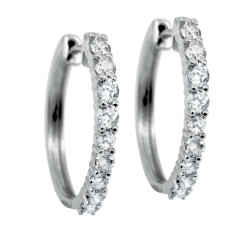 Vintage 1.80 CTW Diamond Hoop Earrings 