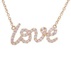 New 0.16 CTW Diamond "LOVE" Necklace 
