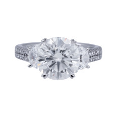 New 4.70 CTW Lab-Grown Diamond Half Moon Engagement Ring