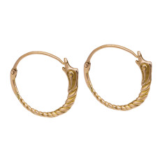 Vintage 14K Gold Serpent Hoop Earrings