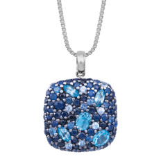 Vintage Effy Splash Topaz & Sapphire Pendant 