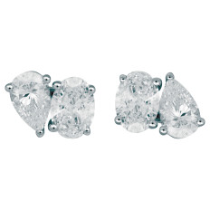New 1.12 CTW Lab-Grown Diamond Toi et Moi Earrings 