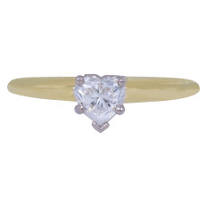 Vintage 0.50 CT Heart Diamond Solitaire Engagement Ring