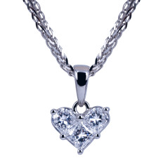 Vintage 0.50 CTW Diamond Heart Pendant