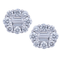New 1.67 CTW Diamond Halo Earrings