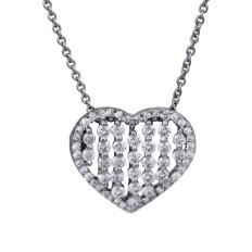 Vintage 0.33 CTW Diamond Heart Necklace