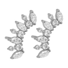 New 0.80 CTW Diamond Curved Earrings