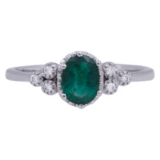 New Venetti 0.78 CTW Diamond & Emerald Ring