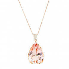 New 21.82 CTW Morganite, Pink Sapphire & Diamond Pendant