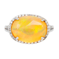 New 5.95 CTW Opal & Diamond Ring