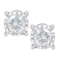 Vintage 0.92 CTW Diamond Stud Earrings