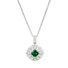 New 0.97 CTW Madison L Emerald & Diamond Pendant