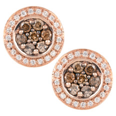 Vintage 0.50 CTW Champagne Diamond Stud Earrings