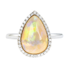 New 3.74 CTW Ethiopian Opal & Diamond Ring