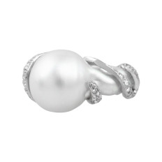 Vintage Yvel 6.23 CTW Baroque South Sea Pearl & Diamond Ring