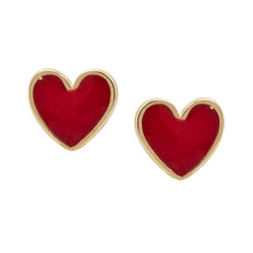 New 14k Gold Heart Stud Earrings