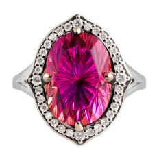 Vintage 9.12 CTW Diamond & Pink Tourmaline Ring