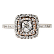 Vintage 0.89 CTW Diamond Halo Engagement Ring