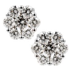 New 0.89 CTW Diamond Cluster Earrings
