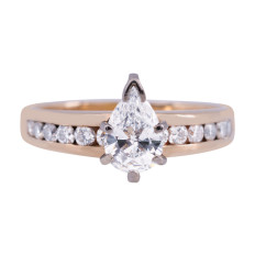 Vintage 1.18 CTW Pear Diamond Engagement Ring