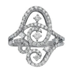 Vintage 14KW 1.93 CTW Diamond Swirl Ring 