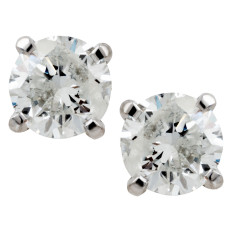 New 1.24 CTW Diamond Stud Earrings