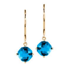 New 3.62 CTW London Blue Topaz Drop Earrings