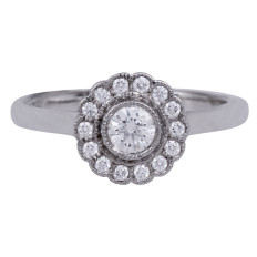 Vintage Tiffany & Co. 0.35 CTW Diamond Halo Engagement Ring
