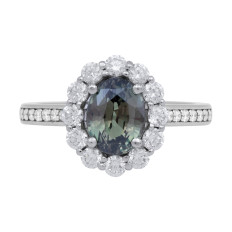 New 2.77 CTW Diamond & Alexandrite Halo Ring