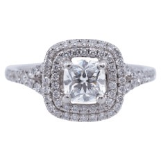 Vintage Simon G. 1.30 CTW Diamond Halo Engagement Ring